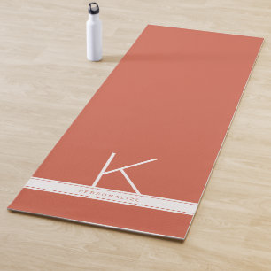 Esterilla De Yoga Terracotta Naranja Rojo Moderno Monograma simple N