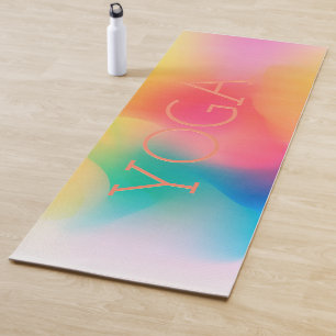Esterilla De Yoga Texto de personalizado de fondo colorido y abstrac