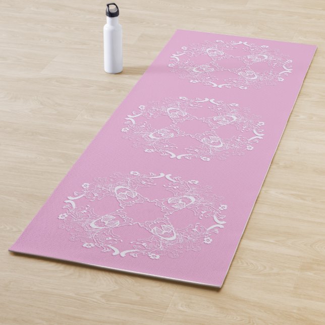 Esterilla De Yoga Textura rosa floral retro. (In situ)