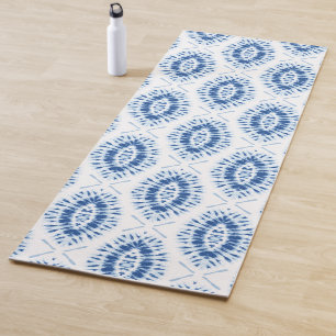 Esterilla De Yoga Tie Dye Shibori Indigo Blue Resumen Patrón