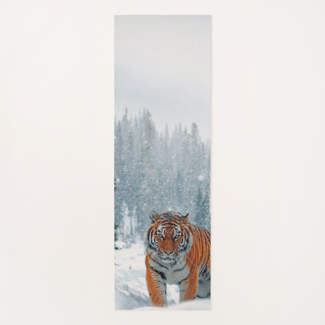 Esterilla De Yoga tigre en la nieve (Anverso)