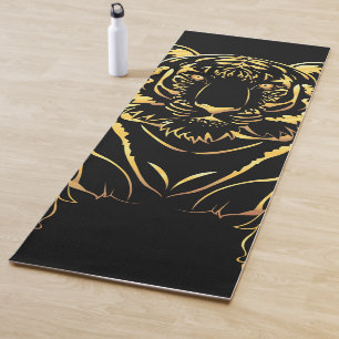 Esterilla De Yoga Tigre negro con rayas de oro