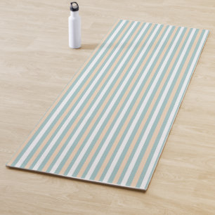 Esterilla De Yoga Tiras azules, blancas y sonoras pasteles