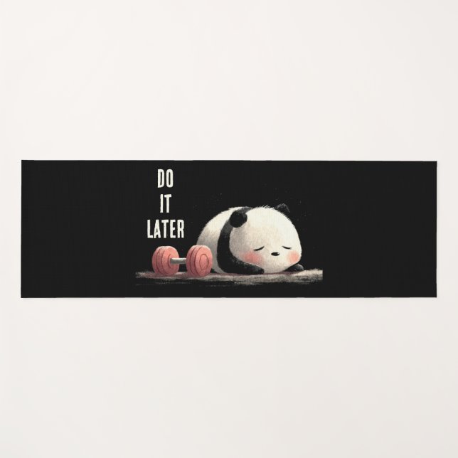 Esterilla De Yoga Tired Panda Gym – Cute Funny Workout Art (Anverso (horizontal))