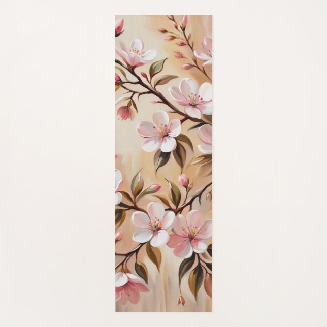 Esterilla De Yoga Toallas De Baño De Rama Floreciente (Anverso)