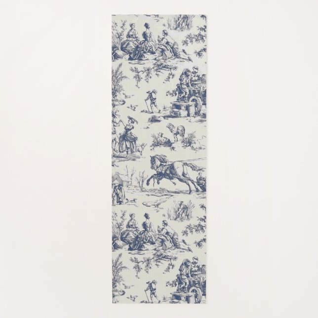 Esterilla De Yoga Toile de Jouy bleue (Anverso)