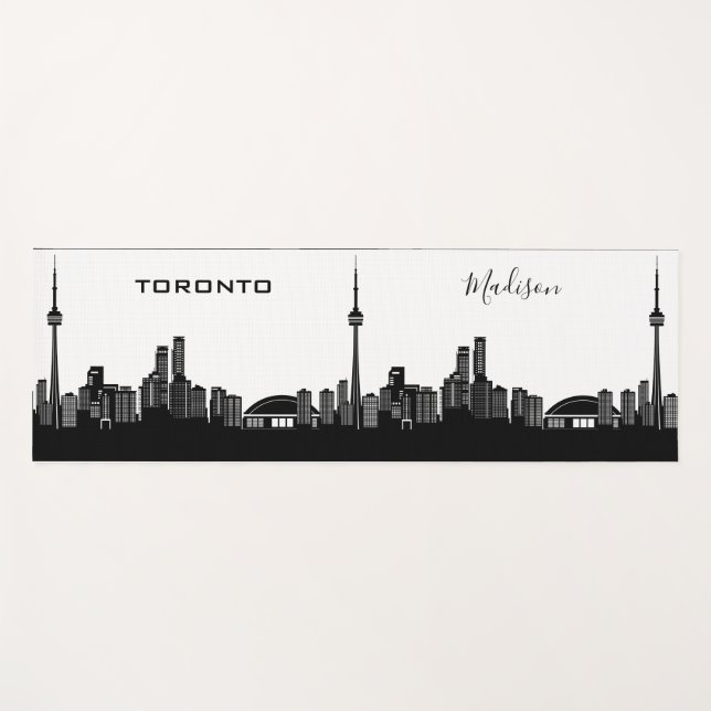 Esterilla De Yoga Toronto Skyline nombre personalizado / alfombra de (Anverso (horizontal))
