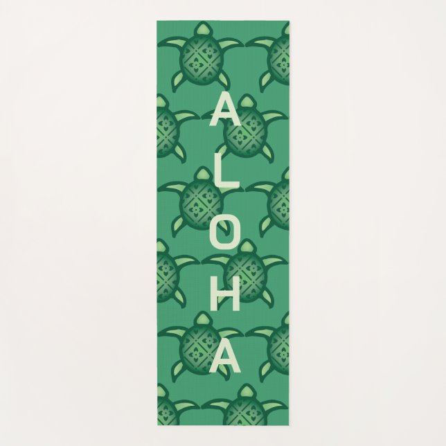 Esterilla De Yoga Tortugas Verdes Con Aloha (Anverso)