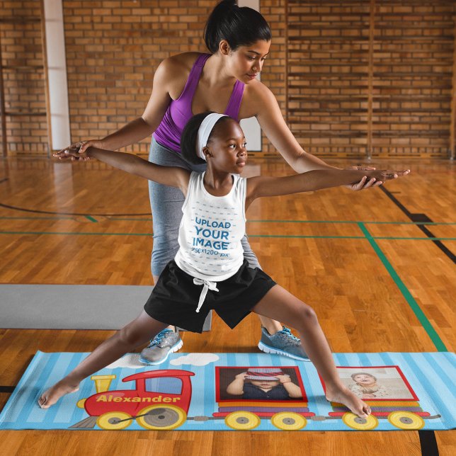 Esterilla De Yoga Toy Train Toddler Boys Birthday Blue (Subido por el creador)