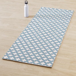 Esterilla De Yoga Trellis azul blanco y bebé, Entramado, Quatrefoil
