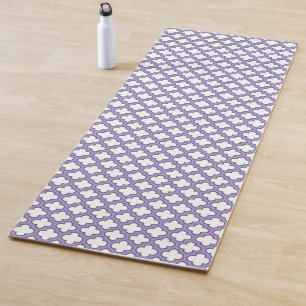 Esterilla De Yoga Trellis blanca y púrpura, Entramado, Quatrefoil