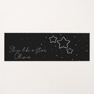 Esterilla De Yoga Trío de estrellas en blanco y negro con mensaje y