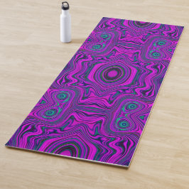 Esterilla De Yoga Trippy Retro Magenta y Black Abstract Pattern