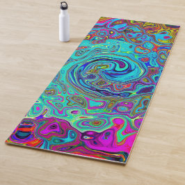 Esterilla De Yoga Trippy Sky Blue Abstract Retro Liquid Swirl