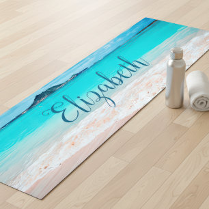 Esterilla De Yoga Tropical Hawaii Turquoise Ocean Beach personalizad