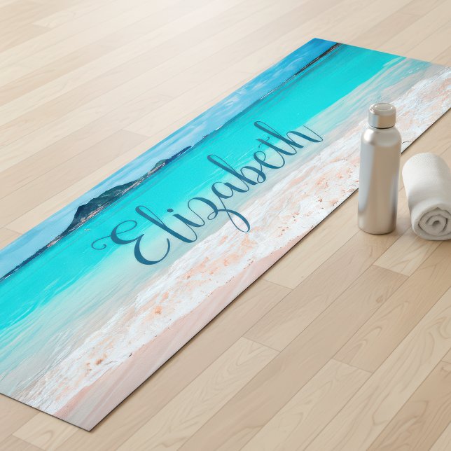 Esterilla De Yoga Tropical Hawaii Turquoise Ocean Beach personalizad (Subido por el creador)