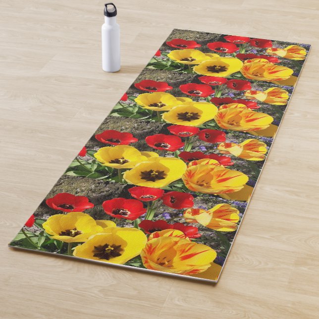 Esterilla De Yoga Tulipanes amarillos y rojos (In situ)