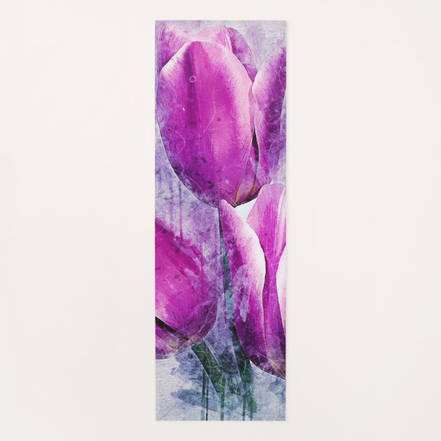 Esterilla De Yoga Tulipanes morados (Anverso)