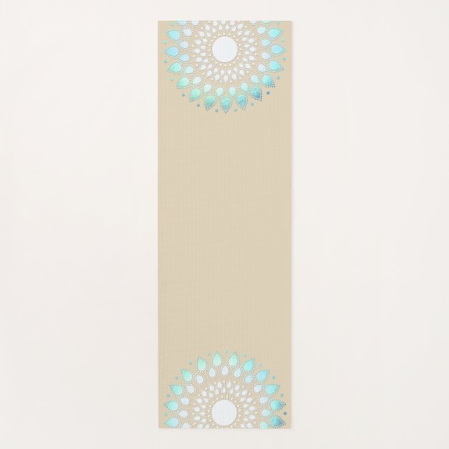 Esterilla De Yoga Turquoise Blue Lotus Mandala (Anverso)