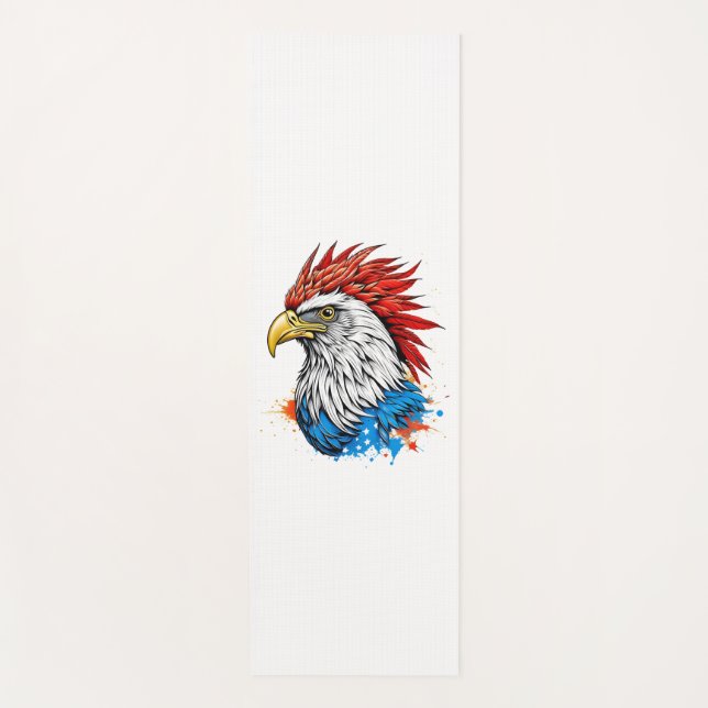 Esterilla De Yoga un águila calva con rojo (Anverso)