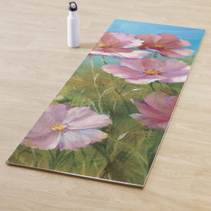 Esterilla De Yoga Un jardín floral rosado