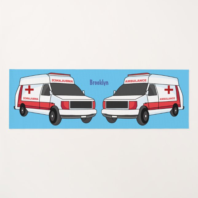 Esterilla De Yoga Una ambulancia roja curada van personalizado (Anverso (horizontal))