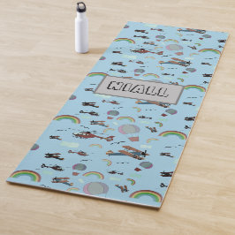 Esterilla De Yoga Una aviación divertida y colorida personalizada