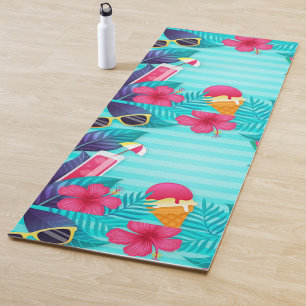Esterilla De Yoga Una vibrante escena tropical de yoga mate