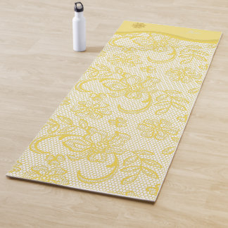 Esterilla De Yoga Única alfombra de yoga de encaje amarillo con OM y