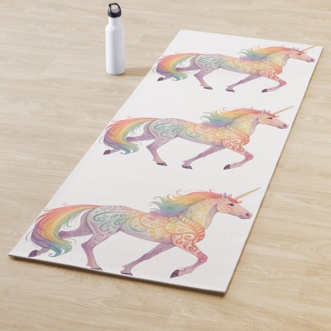 Esterilla De Yoga Unicornio Mágico Arcoíris Personalizado  (In situ)