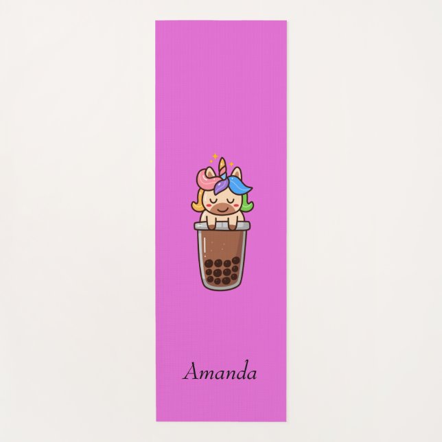 Esterilla De Yoga Unicornio rosado (Anverso)