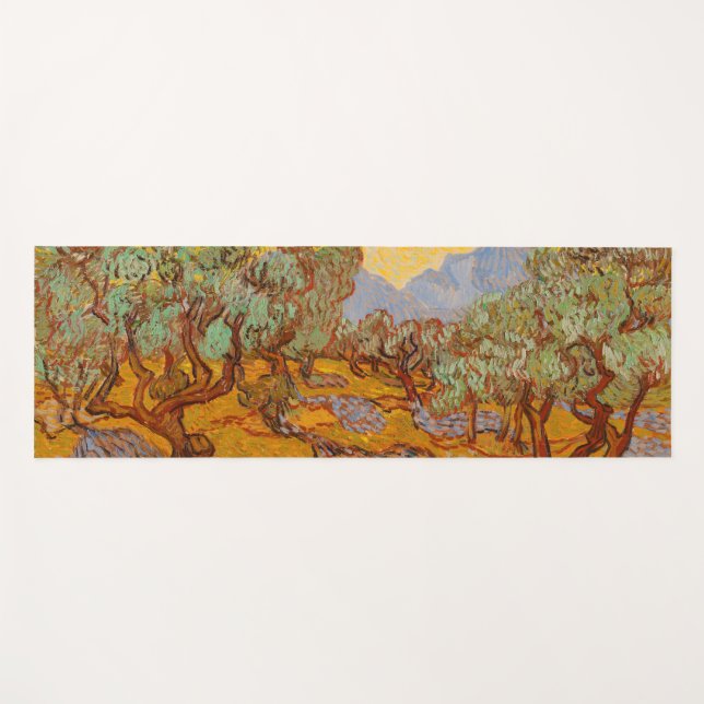 Esterilla De Yoga Van Gogh Olive Trees cielo amarillo (Anverso (horizontal))