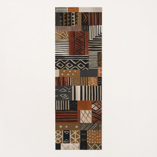 Esterilla De Yoga Variations of African motifs in earth tones (Anverso)