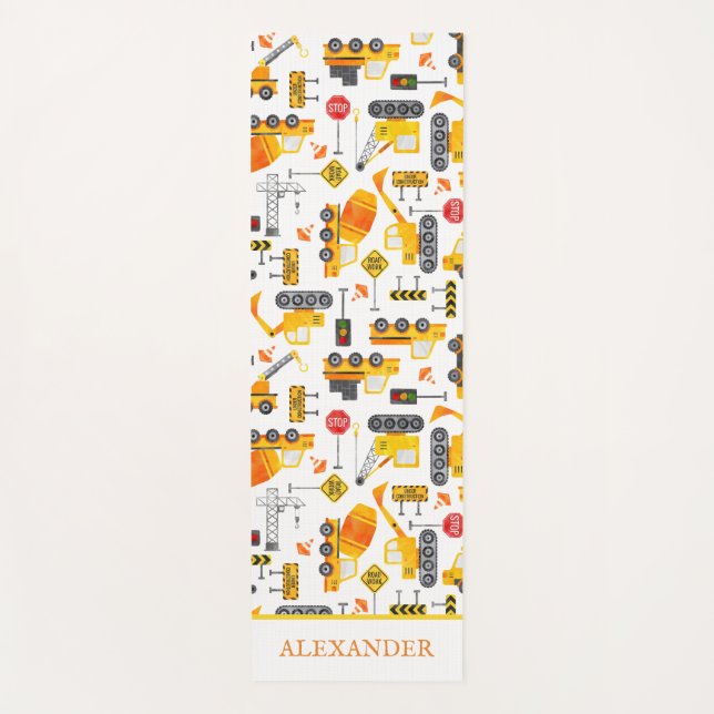 Esterilla De Yoga Vehículos de construcción de acuarela para niños p (Anverso)