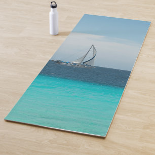 Esterilla De Yoga Vela en el Mar Caribe #1 #océano #muro #arte
