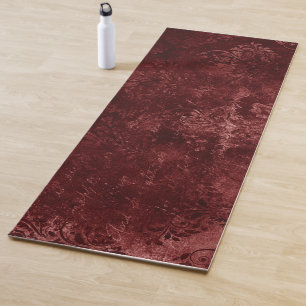 Esterilla De Yoga Velvety Henna Damask Grunge con angustia roja