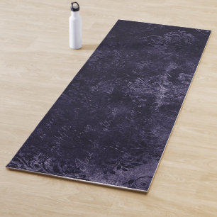 Esterilla De Yoga Velvety Midnight Damask Grunge índigo morado