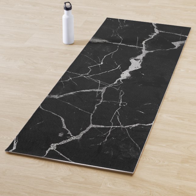 Esterilla De Yoga Venas de plata de mármol negro (In situ)