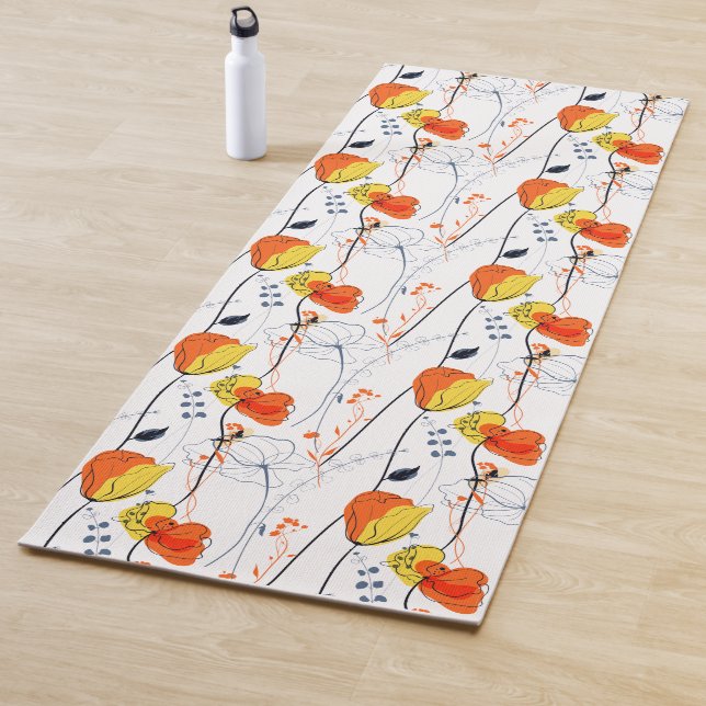 Esterilla De Yoga Verano tropical | Hermoso diseño de floraciones am (In situ)