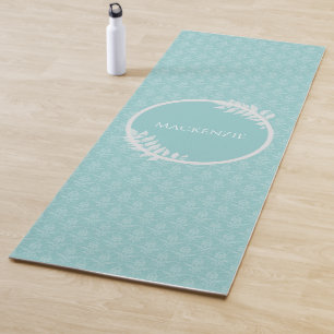 Esterilla De Yoga Verde azulada elegante alfombra de yoga Damask