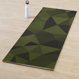 Esterilla De Yoga Verde oscuro del ejército negro patrón de malla ge
