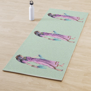 Esterilla De Yoga Verde púrpura del vestido de la mujer egipcia