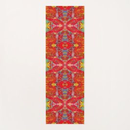 Esterilla De Yoga Vibrant red fishing nets pattern
