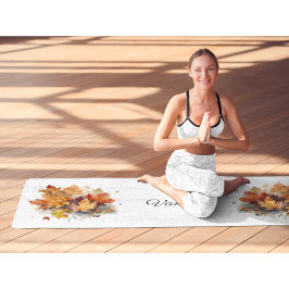 Esterilla De Yoga Vibrante acuarela de arce otoñal, personalizado