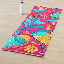 Esterilla De Yoga Vibrante arte del corazón floral