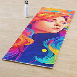 Esterilla De Yoga Vibrante obra de arte digital Lady