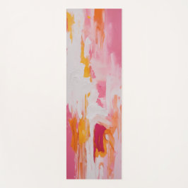 Esterilla De Yoga Vibrante Rosa y Naranja Abstracto Expresionista Yo