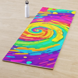 Esterilla De Yoga Vibrante Spiral Splash Colores Arte