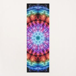 Esterilla De Yoga Vibrante Tie Dye Kaleidoscope Arcoiris Mandala
