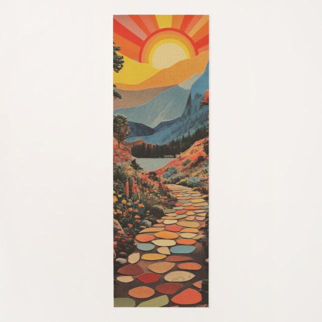 Esterilla De Yoga Vibrantes Vistas: Un camino hacia la paz (Anverso)